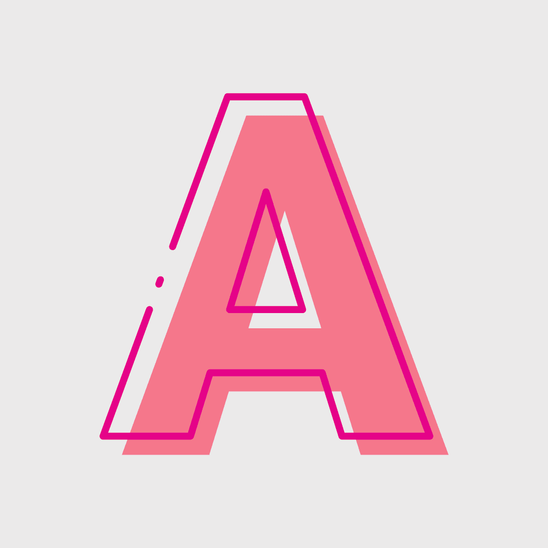 A colourful letter 'A'