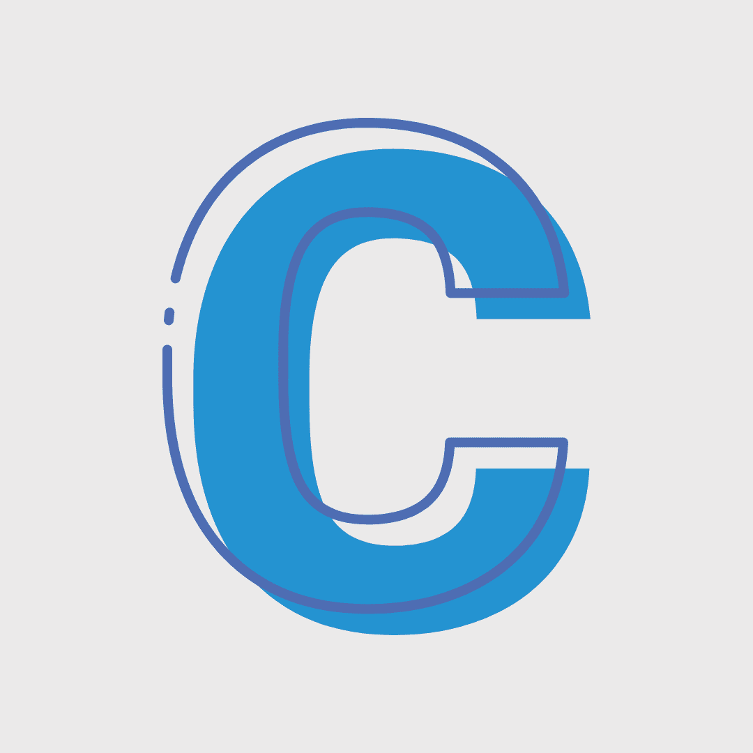 A colourful letter 'C'