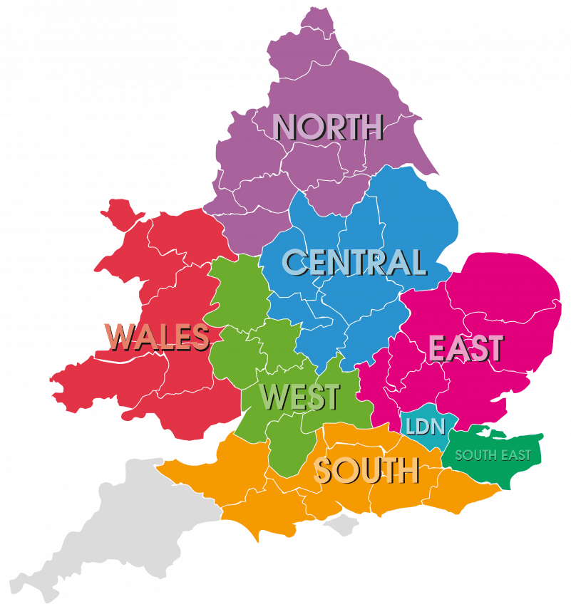 Find your nearest fostering agency with our Compass Fostering region map